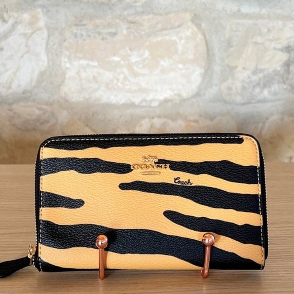 Coach Zebra Print City tote & wallet set brown black NWT - Picture 10 of 15